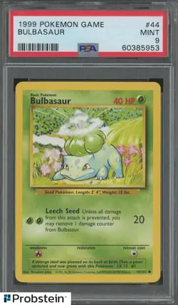 1999 Pokemon Game #44 Bulbasaur PSA 9 MINT - Image 1