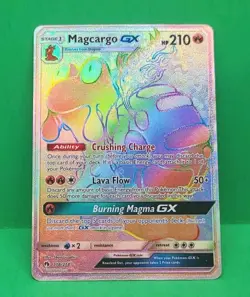 Pokemon SM Lost Thunder MINT Condition Rainbow Hyper Rare Magcargo GX 218/214 - Image 3