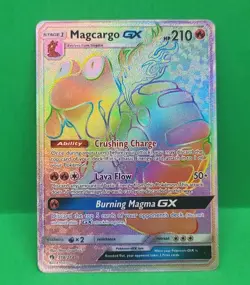 Pokemon SM Lost Thunder MINT Condition Rainbow Hyper Rare Magcargo GX 218/214 - Image 5