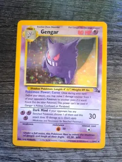 Pokemon TCG Gengar 5/62 Fossil Unlimited Holo Rare - Image 1