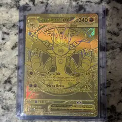 Pokemon Mega Lucario EX Gold Ultra Secret Rare Holo English Gold Lucario - Image 4