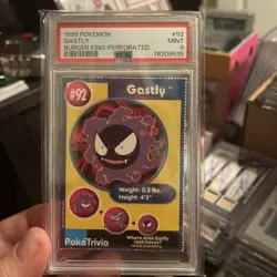 1999 Pokemon Gastly Burger King Perforated PSA 9 MINT POP 2 .. NONE HIGHER !! - Image 1