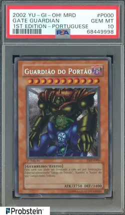 2002 Yu-Gi-Oh! MRD 1st Edition Portuguese Gate Guardian PSA 10 GEM MINT - Image 1