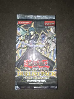 YUGIOH 1st EDITION DUELIST PACK Zane Truesdale *EMPTY* BOOSTER PACK WRAPPER - Image 1