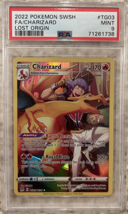 POKEMON CARD CHARIZARD TG03 LOST ORIGIN FULL ART TG03/TG30 GRADED PSA 9 - Image 1