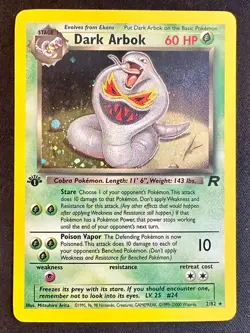Dark Arbok 2/82 1999 1st Edition Team Rocket Pokemon Card WOTC Holo Rare - Vlp - Image 1
