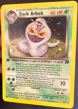 Dark Arbok 2/82 1999 1st Edition Team Rocket Pokemon Card WOTC Holo Rare - Vlp - Image 2