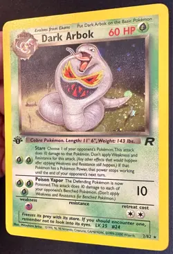 Dark Arbok 2/82 1999 1st Edition Team Rocket Pokemon Card WOTC Holo Rare - Vlp - Image 3