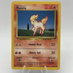 Pokemon TCG Ponyta Base Set 60/102 Regular Unlimited Common Card - Image 1