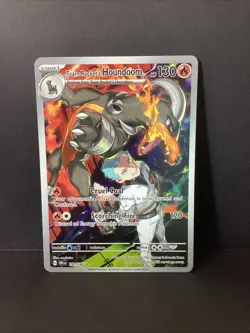 Pokemon TCG Destined Rivals Team Rockets Houndoom Card 191/182 IR - Image 1