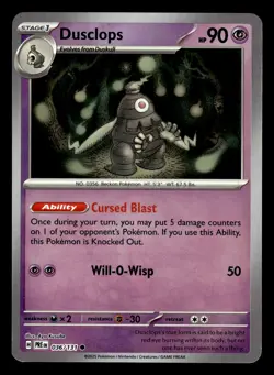 Dusclops 036/131 Masterball Reverse Holo Prismatic Evolutions Pokemon Card - Image 1