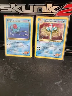 Misty's Tentacool & Tentacruel Pokemon Cards Set 1st Edition Gym Heroes - Image 1