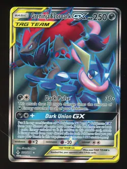 Greninja & Zoroark GX Full Art Holo Card 200/214 Sm-Unbroken Bonds Pokemon - Image 1