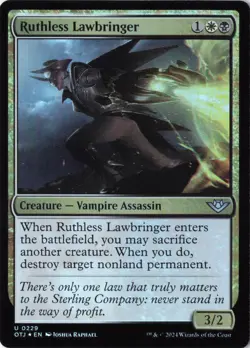 Ruthless Lawbringer U Outlaws of Thunder Junction 229 NM Foil - Image 1