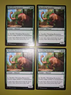 Thrashing Brontodon x4 Rivals of Ixalan 4x Playset Magic the Gathering MTG - Image 1