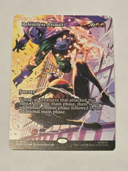 🔥 Relentless Assault - Borderless! MTG Marvel Universe M/NM, English! WOW!! - Image 1