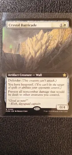 MTG, Crystal Barricade (Extended Art) 0444 NM FDN Foundations Magic - Image 1