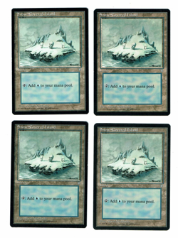 4x (NM) SNOW COVERED ISLAND Ice Age Magic the Gathering Wizards of the Coast - Image 1