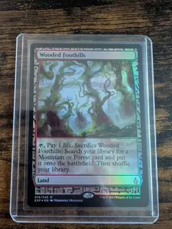 Wooded Foothills (FOIL) - Zendikar Expeditions - MTG - NM Fetch Land - Image 3