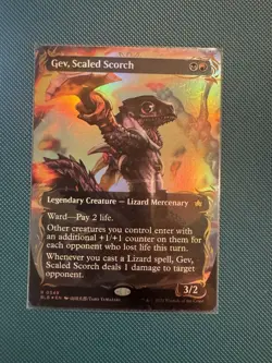 Gev, Scaled Scorch (Borderless) (Raised Foil) Bloomburrow Foil - Image 1