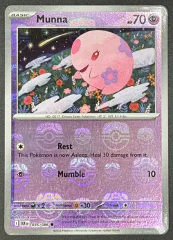 Munna 035/086 (Master Ball Pattern) Pokemon TCG Scarlet & Violet: Black Bolt NM - Image 1