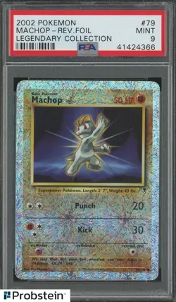 2002 Pokemon Legendary Collection Reverse Foil #79 Machop PSA 9 MINT - Image 1