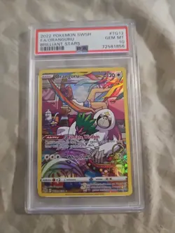 2022 Pokemon Brilliant Stars Full Art Oranguru #TG12 PSA 10 Gem Mint - Image 1