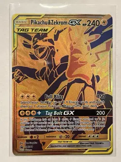 Pokemon TCG Pikachu & Zekrom GX SM248 SM Gols Promo Star Holo - Image 1