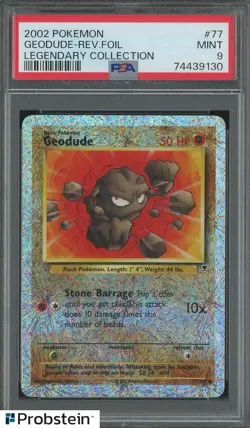 2002 Pokemon Legendary Collection Reverse Foil #77 Geodude PSA 9 MINT - Image 1