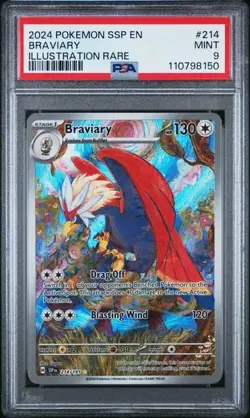 Pokemon TCG: 2024 Surging Sparks - Braviary - PSA 9 [MINT] #214 - Image 1