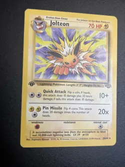 Jolteon 20/64 Jungle First Edition Regular Non-Holo SET BREAK Pokemon 1st - Image 1