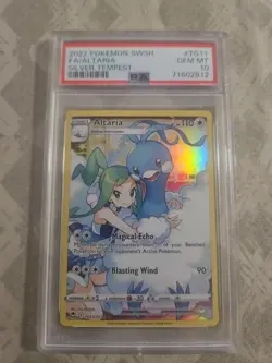2022 POKEMON SWORD & SHIELD SILVER TEMPEST #TG11 FULL ART/ALTARIA PSA 10 - Image 1