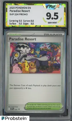 2025 POKEMON EN PARADISE RESORT SVP 224 PROMO PGS 9.5 - Image 1
