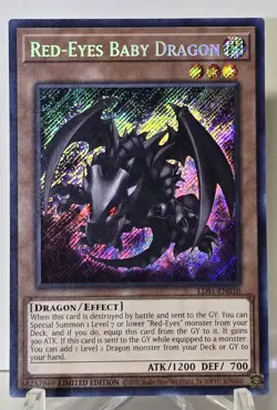 Red-Eyes Baby Dragon LDS1-EN010 Secret Rare Limited Edition Yugioh TCG NM/M - Image 1