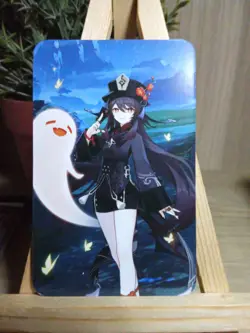 Hu Tao Genshin Waifu Goddess Story Fan Art Anime Card Carte - Image 1