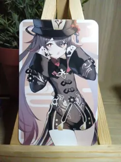 Hu Tao Genshin Waifu Goddess Story Fan Art Anime Card Carte - Image 1