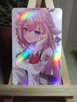 Yae Miko Genshin Waifu Goddess Story Fan Art Anime Card Carte - Image 1
