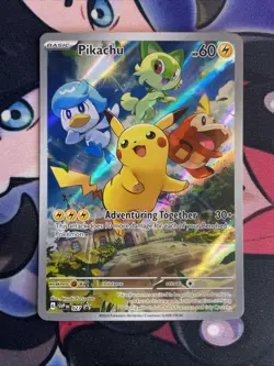 Pokemon Pikachu TCG Full Art Holo Promo Card SVP Black Star #27 NM - Image 1