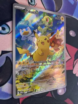 Pokemon Pikachu TCG Full Art Holo Promo Card SVP Black Star #27 NM - Image 2
