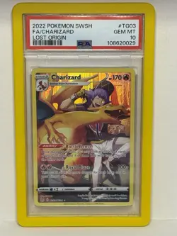 Pokemon 2022 Charizard Lost Origin Trading Card #TG03 PSA 10 Gem Mint Condition - Image 1