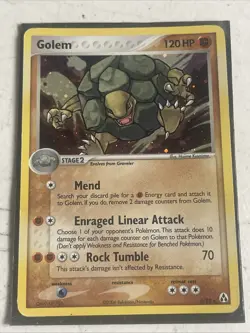 Pokemon Card Golem 6/92 EX Legend Maker Holo Rare 180🔥MP🔥 - Image 1