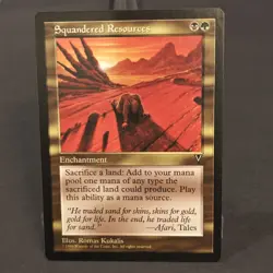 MTG Visions "Squandered Resources" Magic The Gathering 1996 WOTC NM/Mint - Image 1