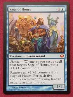 Magic The Gathering JOURNEY INTO NYX SAGE OF HOURS blue card MTG - Image 1