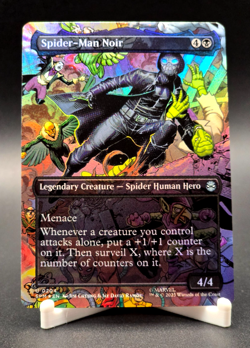 Spider-Man Noir MTG Marvel's Spider-Man Borderless Uncommon Foil #204 NM+ - Image 1