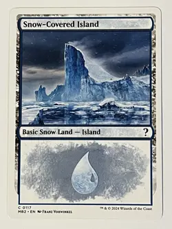 Snow-Covered Island (White Border) Mystery Booster 2 Non-Foil MTG NM - Image 1