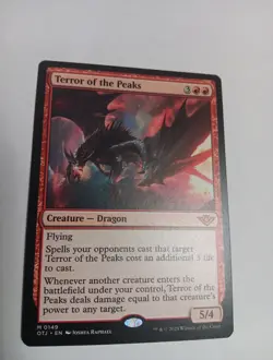 1x MTG Terror of the Peaks Outlaws of Thunder Junction NM Dragon Mythic Rare - Image 1