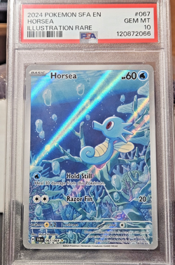 2024 POKEMON SFA EN SHROUDED FABLE ILLUSTRATION RARE #067 HORSEA PSA 10 - Image 1