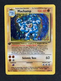Machamp 8/102 1st Edition Base Set Holo Rare 1999 Pokemon LP - Image 1