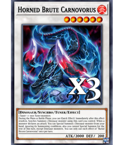 3X Horned Brute Carnovorus DOOD-EN098 SR Doom of Dimensions NM 1st Ed Yugioh - Image 1
