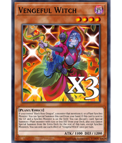 3X Vengeful Witch DOOD-EN004 SR Doom of Dimensions NM 1st Ed Yugioh - Image 1